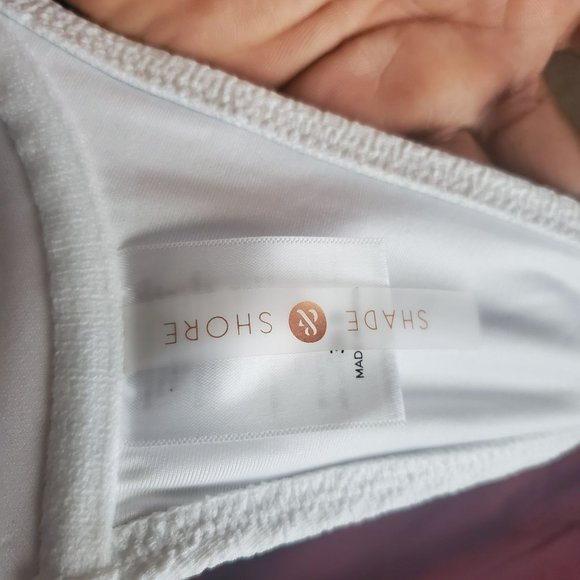 Set Of 2 Shade & Shore Light Lift & Lined Smocked Bikini Top In Pink & White 36B - Picture 5 of 10